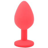 Medium Red Jewelled Silicone Butt Plug > Anal Range > Jewel Butt Plugs